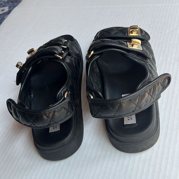 Steve Madden Mona Quilted Sandal in Black size 7 - Picture 6 of 13